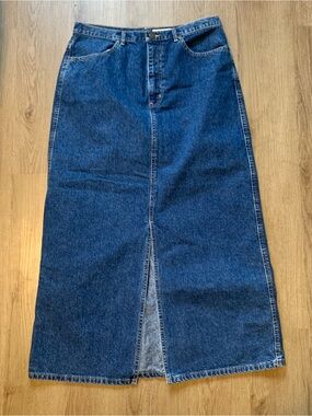 Vintage Eddie Bauer Denim Maxi Skirt Size 12 Boho Festival Summer Western Beach
